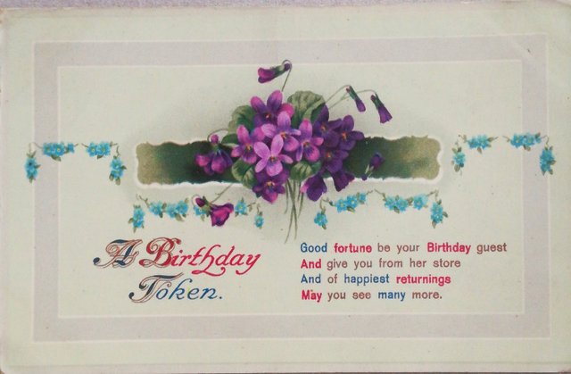 Vintage birthday postcard