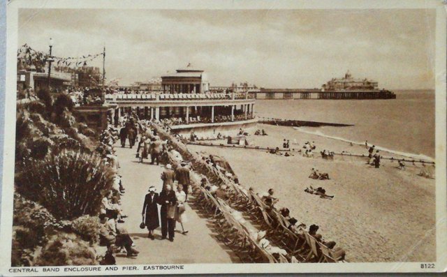 Central band enclosure and pier, Eastbourne