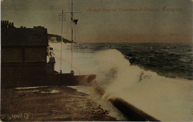 Old postcard of the Coastguard Station, Sandgate, Kent