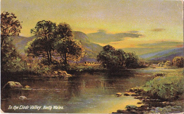 Vintage postcard of The Lledr Valley, North Wales